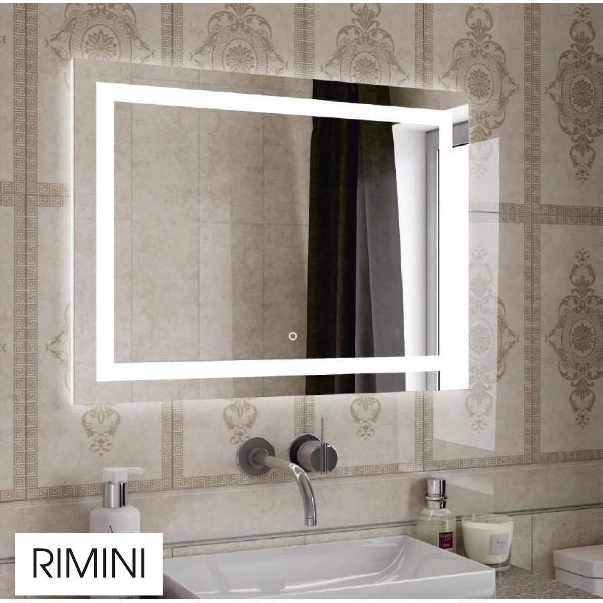 Зеркало Rimini 100х80 см LED подсветка, сенсорный выключатель ЗЛП226