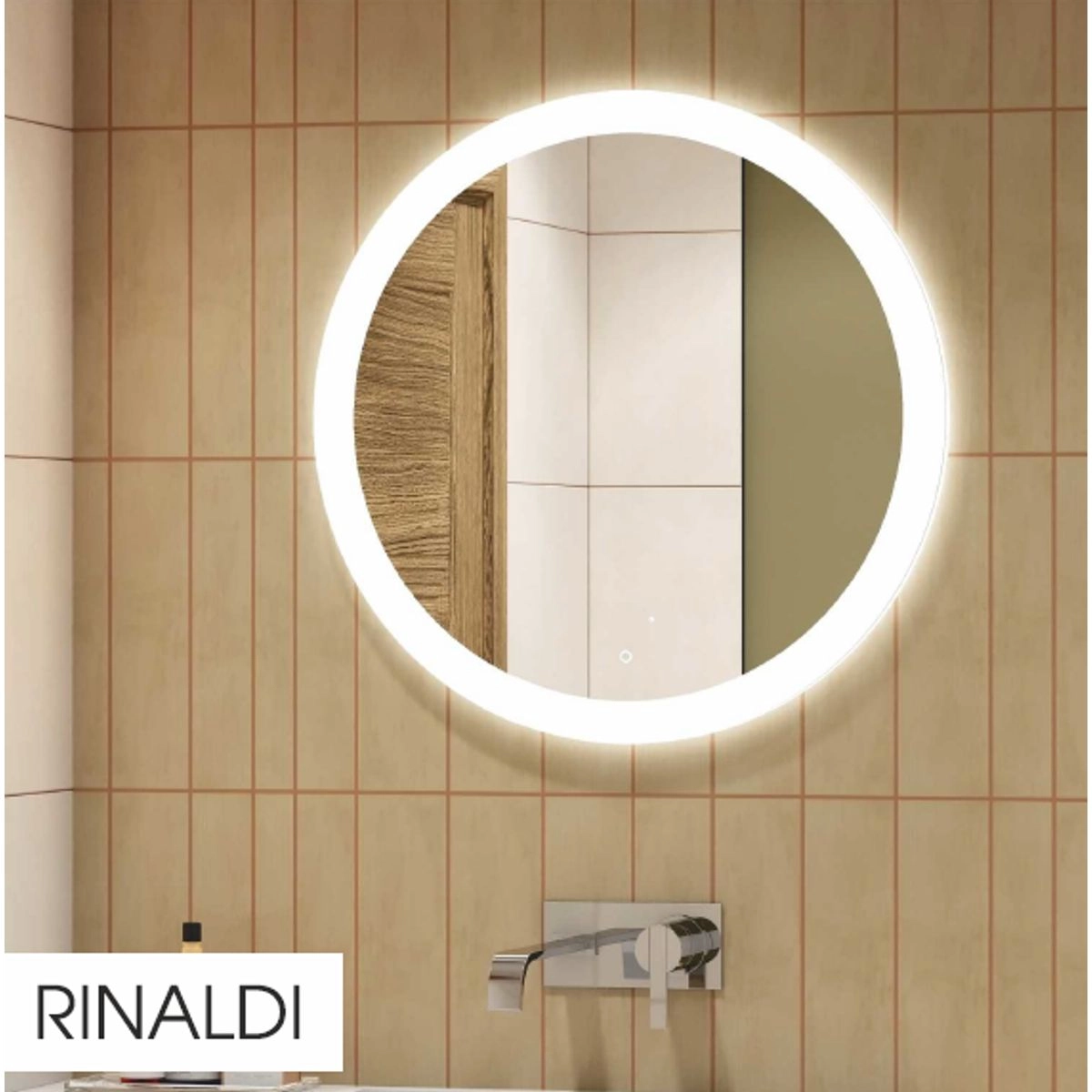 Круглое зеркало Rinaldi LED подсветка диаметр 64.5 см, сенсорный выключатель ЗЛП39