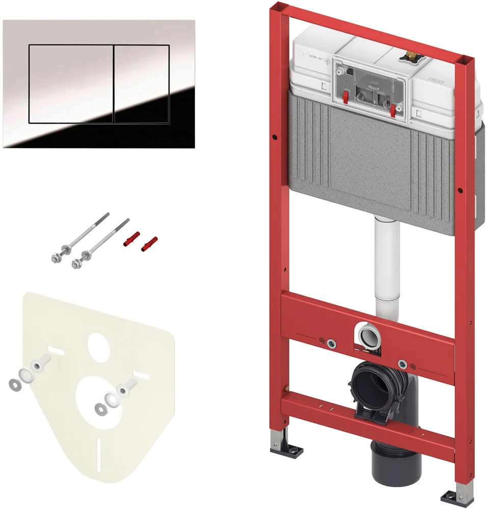 Инсталляция для подвесного унитаза TECE Now 9400412 4 в 1 с кнопкой смыва цвет хром глянцевый